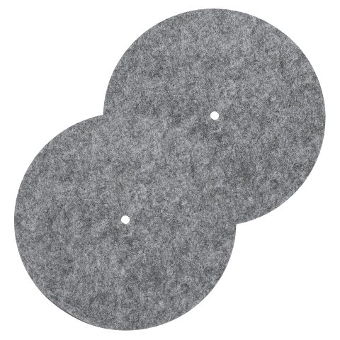 MECCANIXITY 2 Pcs Record Player Mat, 7 Inch Turntable Mat 3mm Felt Turntable Pad for Vinyl Record Player, Dark Gray