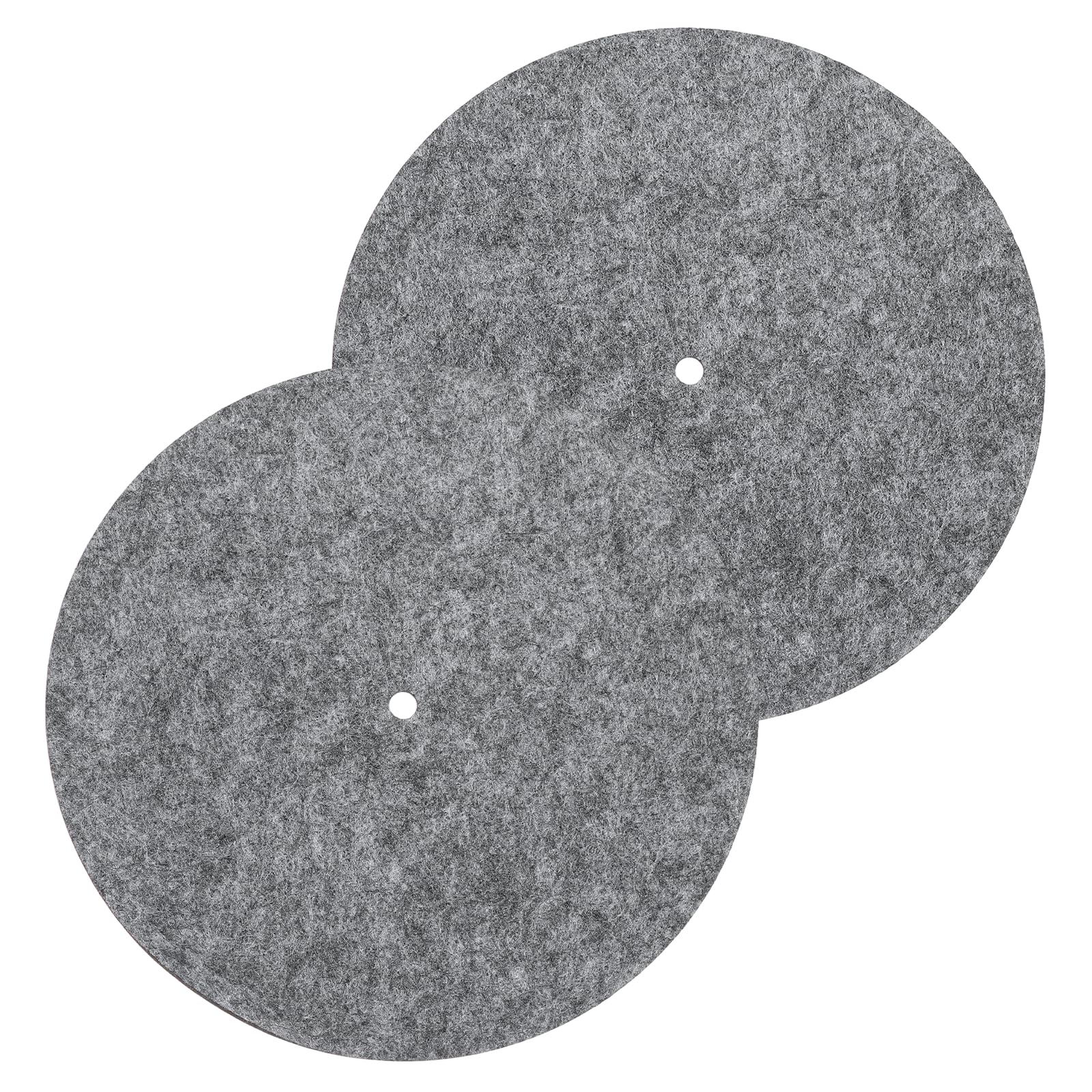 MECCANIXITY 2 Pcs Record Player Mat, 7 Inch Turntable Mat 3mm Felt Turntable Pad for Vinyl Record Player, Dark Gray