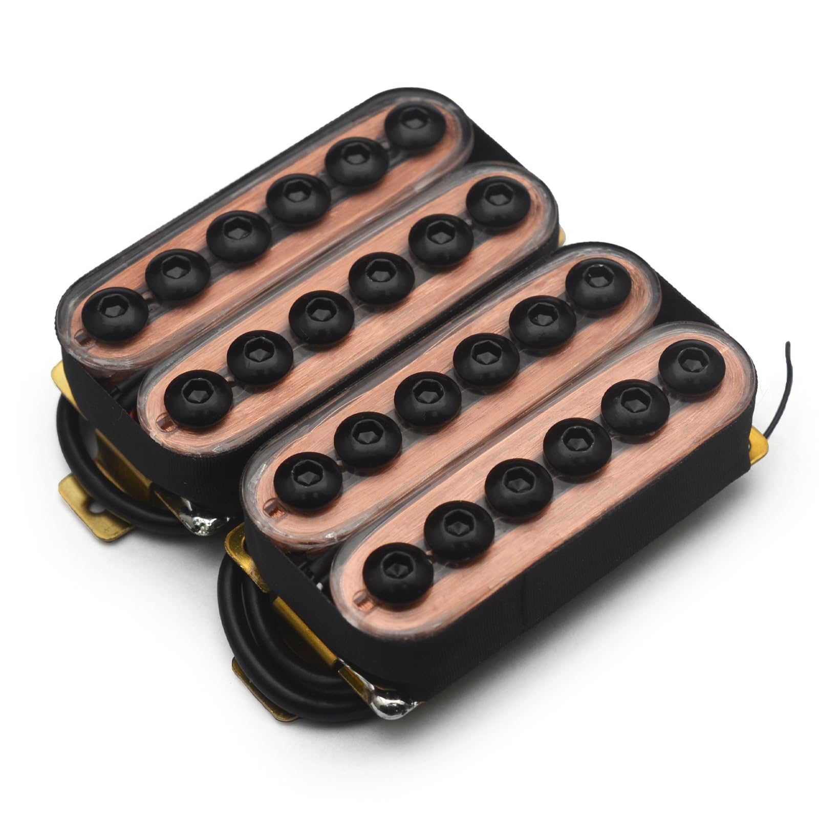 SAPHUE Adjustable Metal Double Coil Electric Guitar Pickups Humbucker Punk Neck/Bridge Pickup (Transparent)