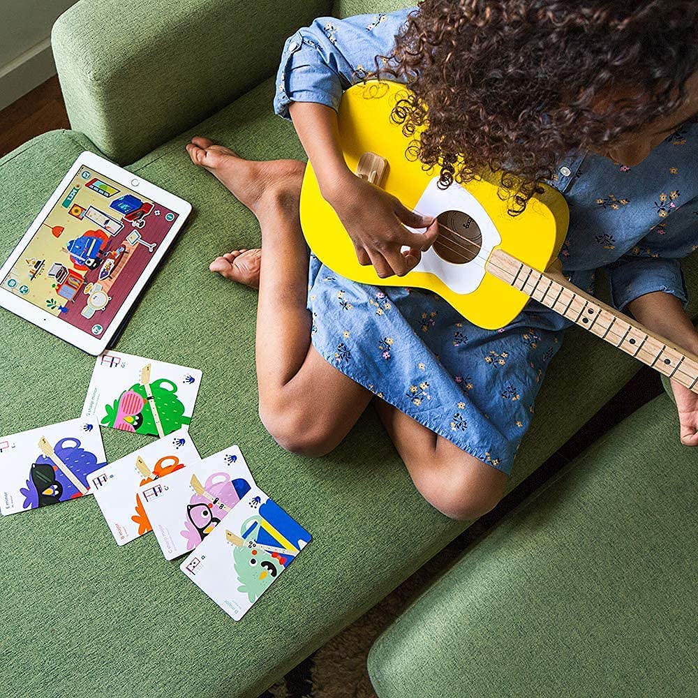Loog Pro Acoustic kids Guitar 3-strings Ages 6+ Learning App and Lessons Included Red