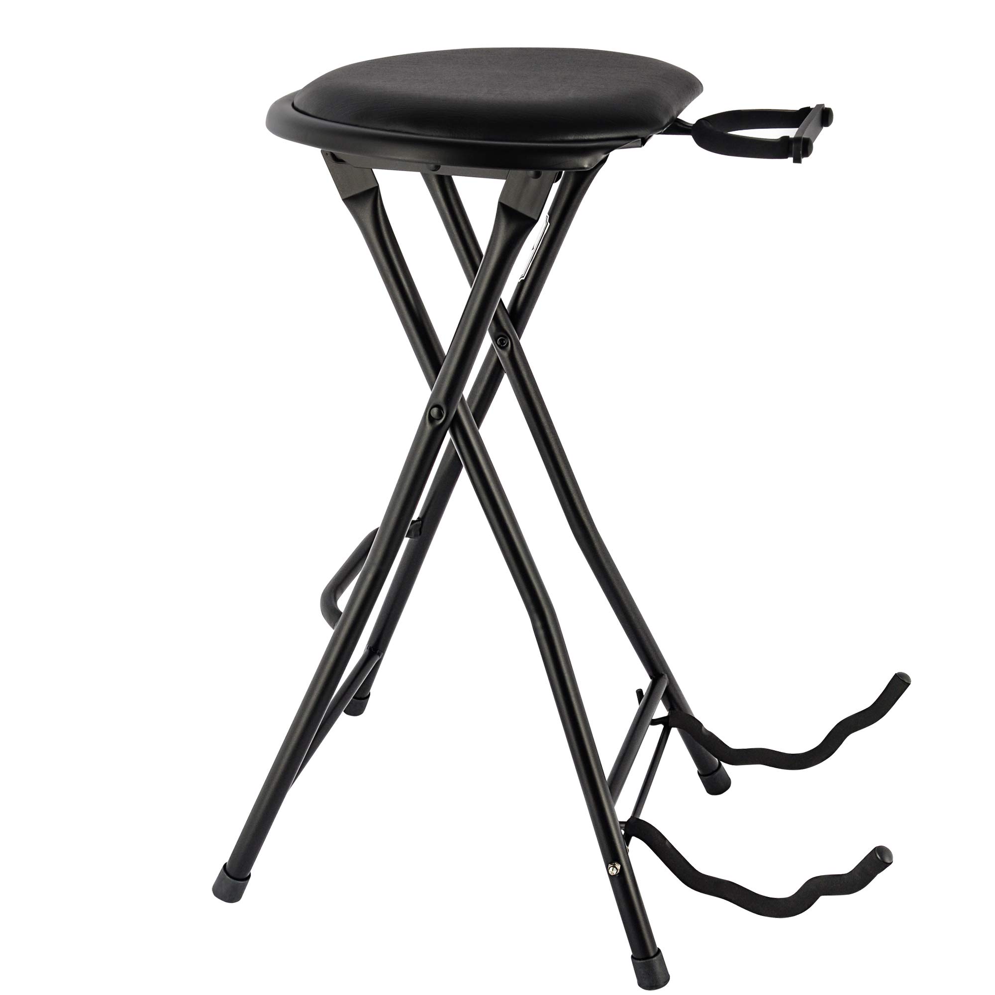 EASTROCK Portable Guitar Stool with Stand, Cushioned Seat, Rubber Feet