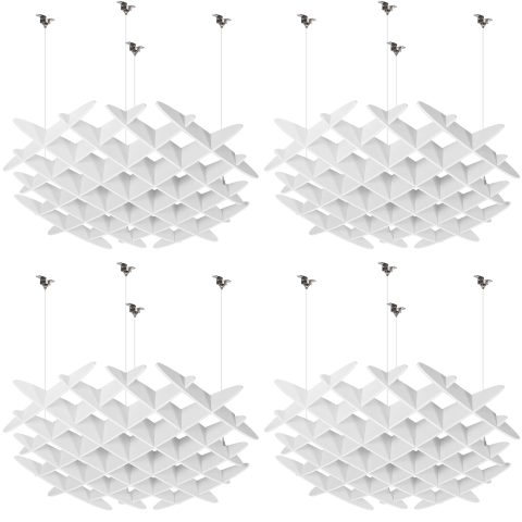 VIVO White Acoustic Ceiling Waffle Panel, 4-Pack, PP-CW01W-4
