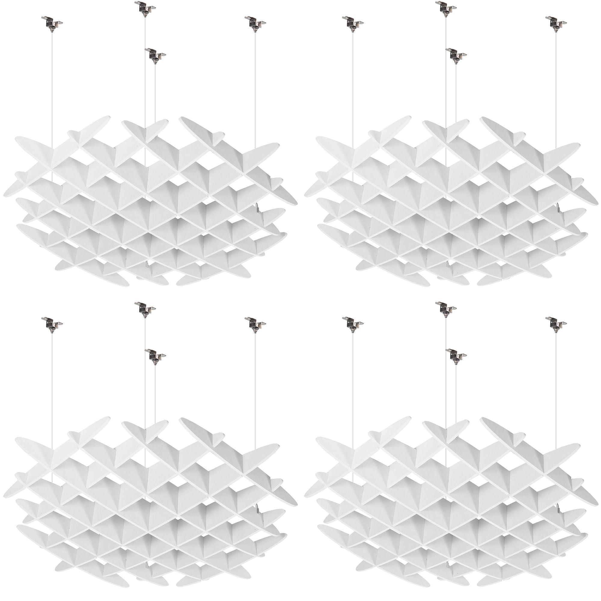 VIVO White Acoustic Ceiling Waffle Panel, 4-Pack, PP-CW01W-4