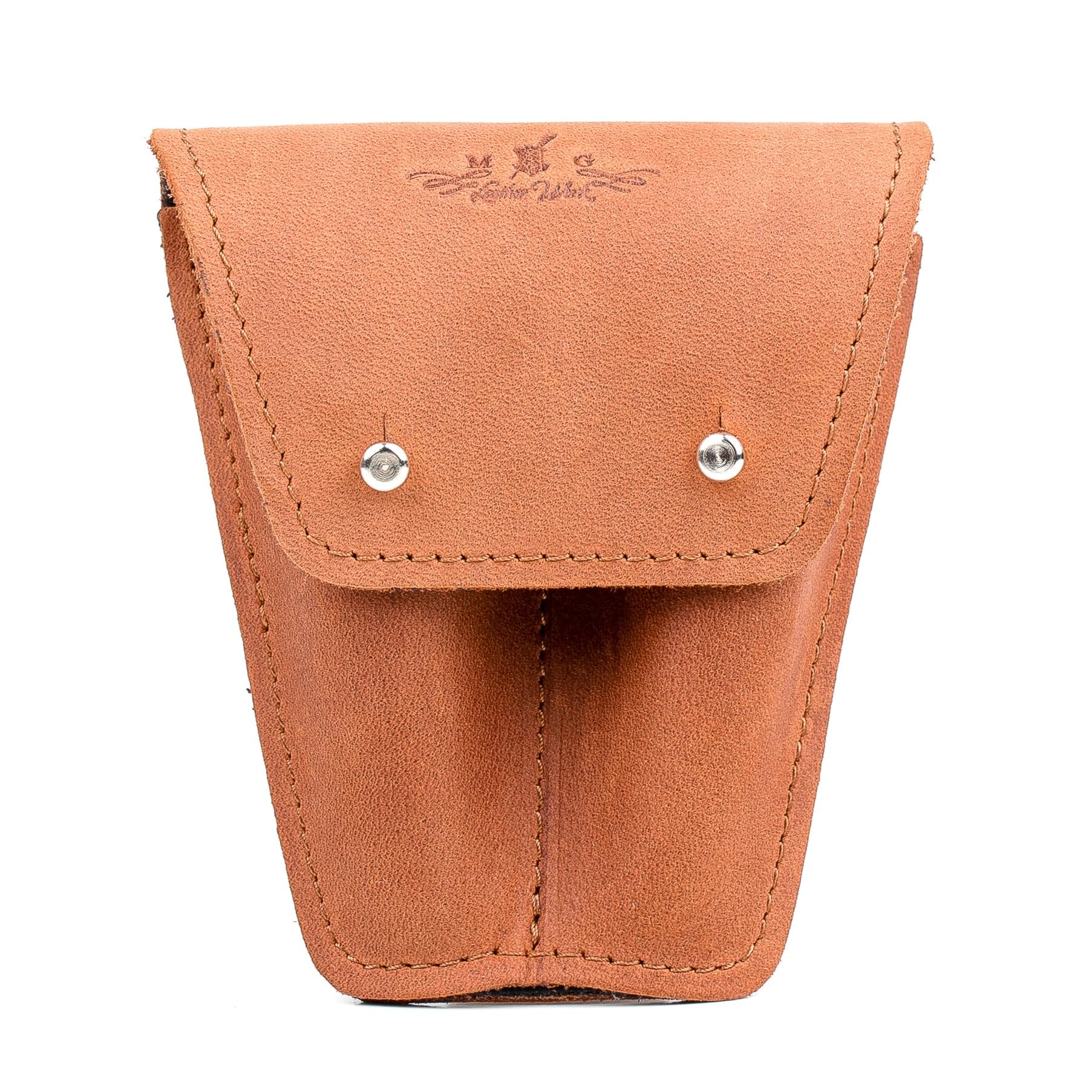 Leather Trumpet Mouthpiece Pouch DOUBLE by MG Leather Work