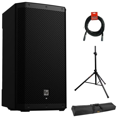 Electro-Voice ZLX‑12P‑G2 12‑Inch 1000W Bluetooth Loudspeaker Bundle, Black