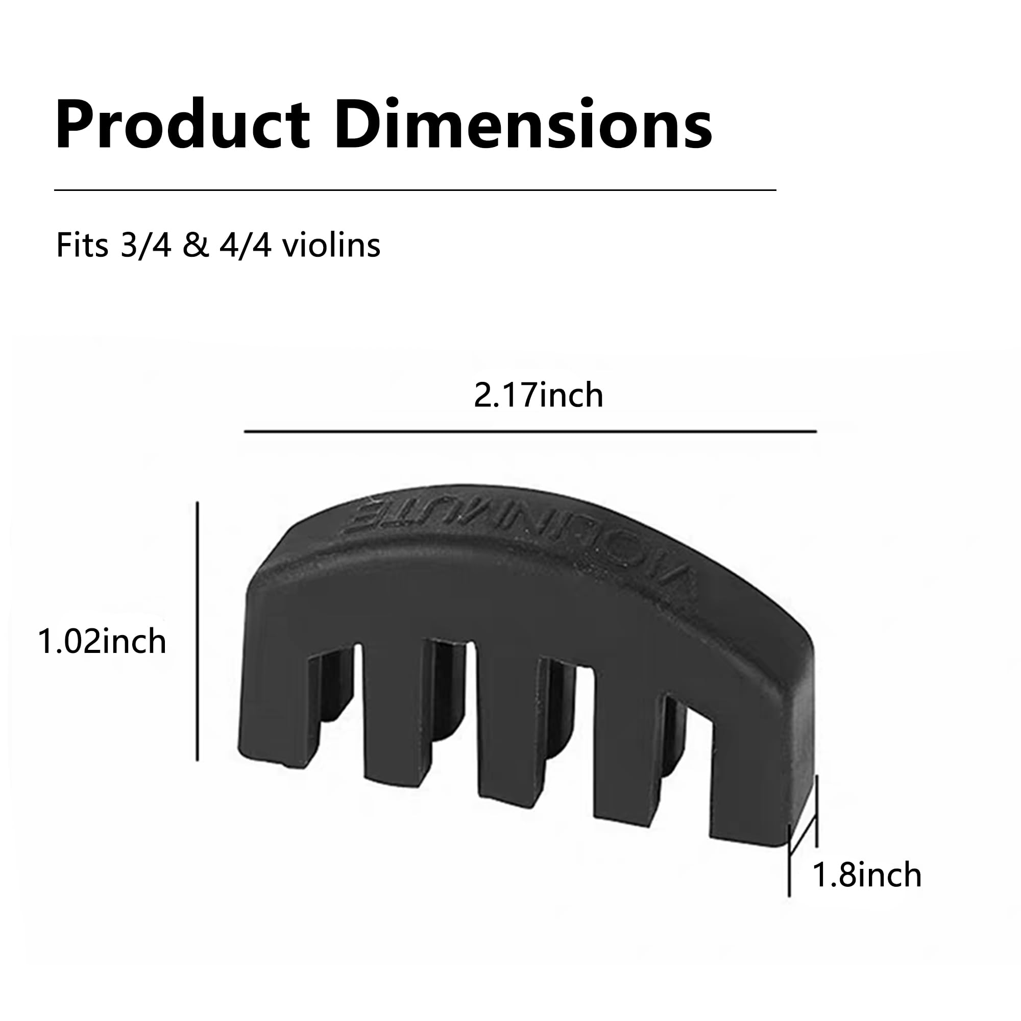 Black Rubber Violin Mute,Practice Silencer with Noise Reduction