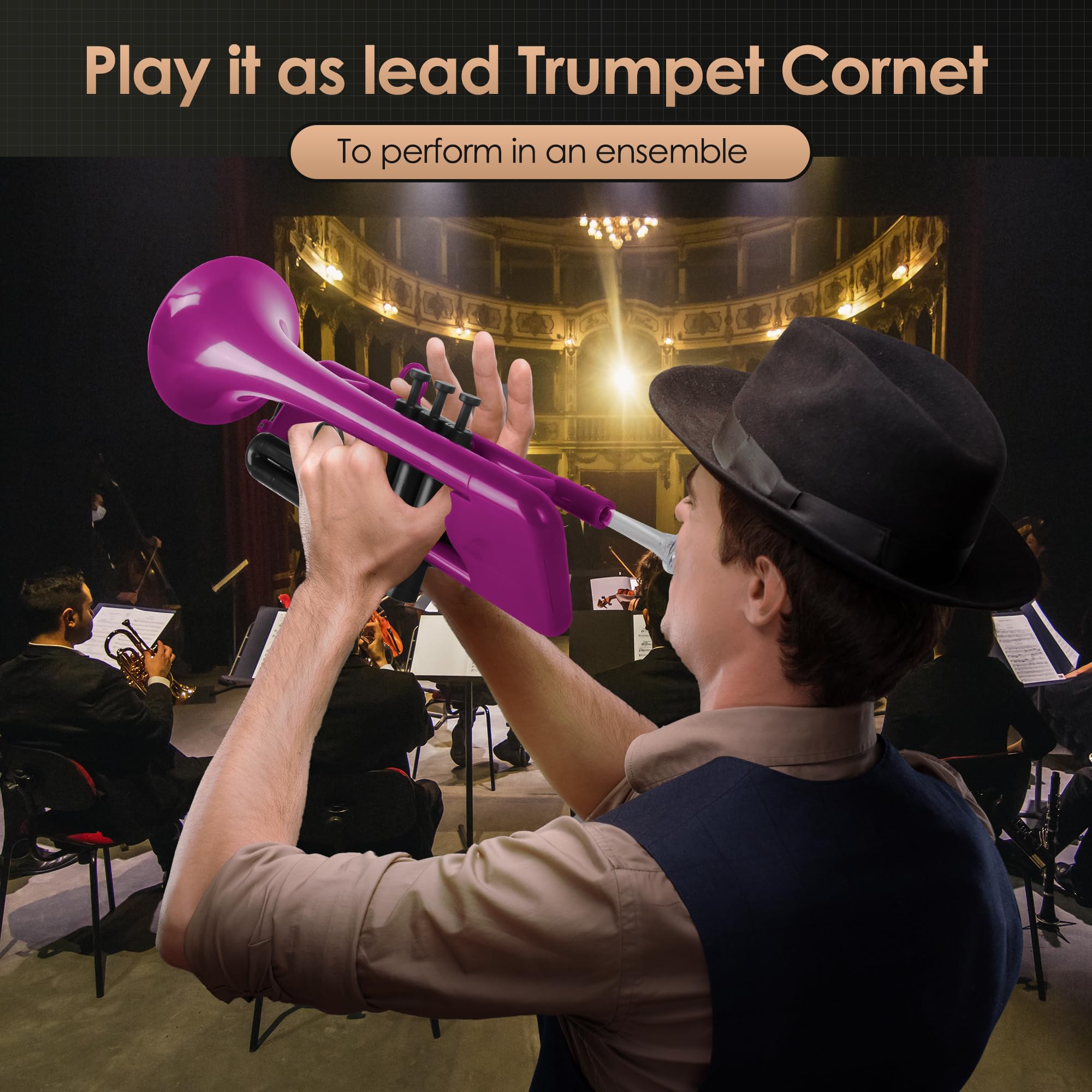 PAMPET SEA LION Plastic Bb Trumpet for Advanced Student Beginner Purple