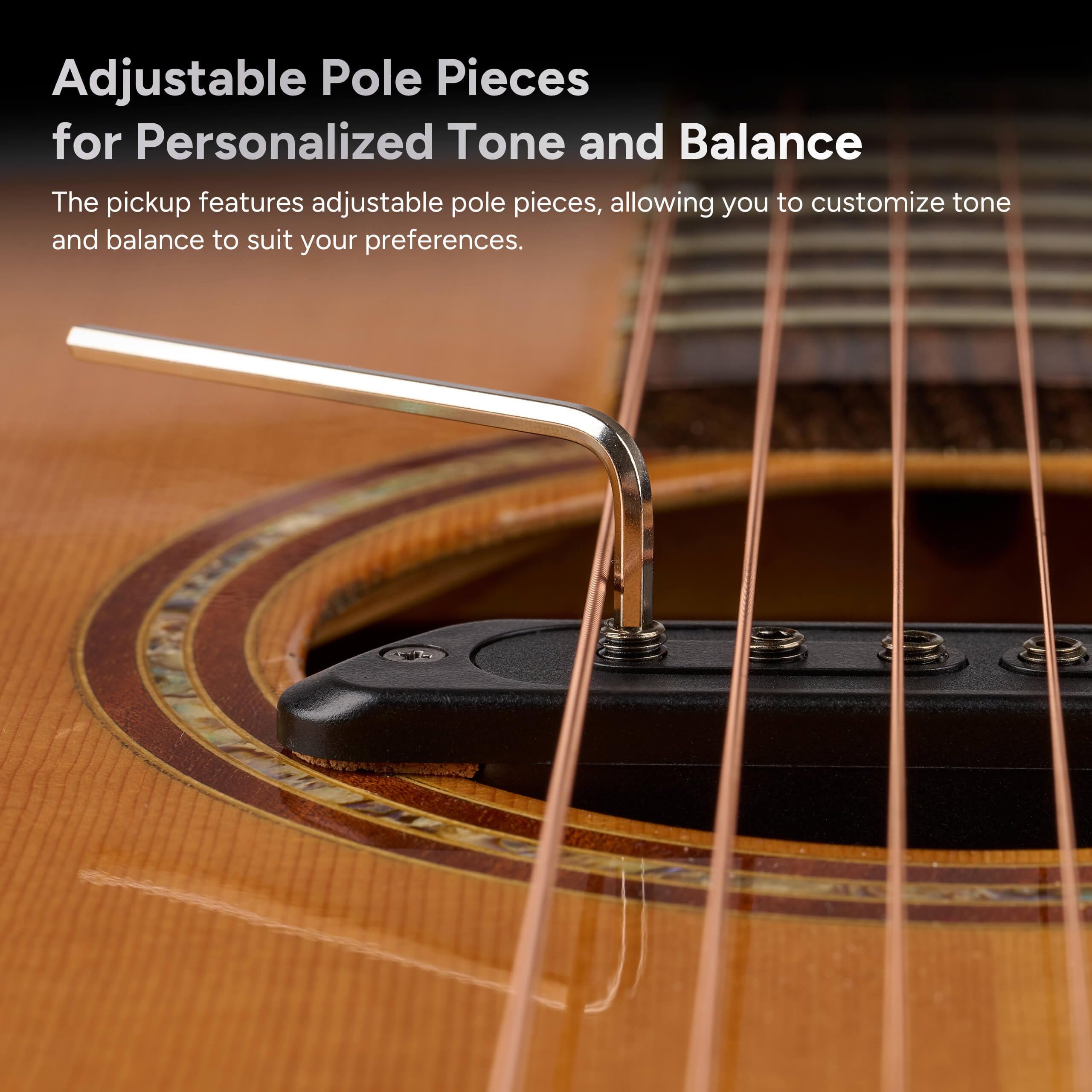 AMUMU SP60 Acoustic Guitar Pickup Humbucker Magnetic Passive Soundhole Pickup for Acoustic guitar Black