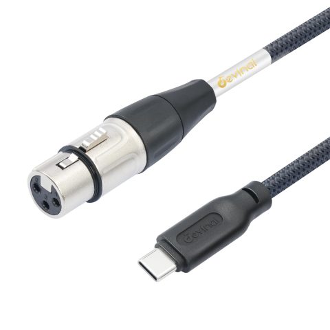 Devinal Upgrade XLR Female to USB C Cable, USB tyep-C to Female XLR Recording Cable Cord Connector Adapter Compatible with Microphone Smartphone or MacBook 1M