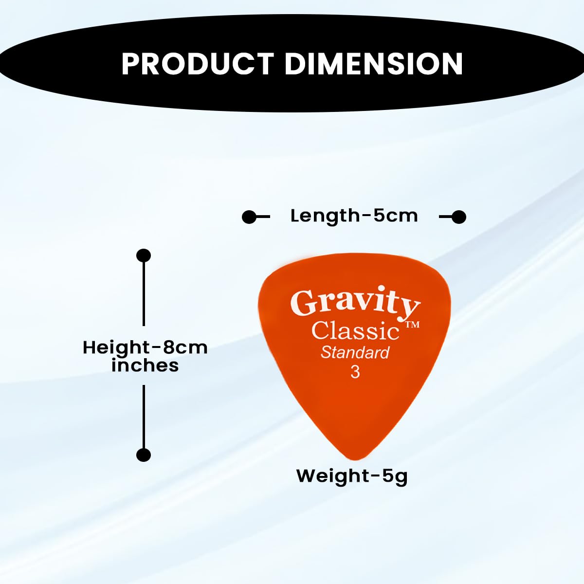 Gravity Picks Classic Guitar Pick – 3.0mm Orange – Polished