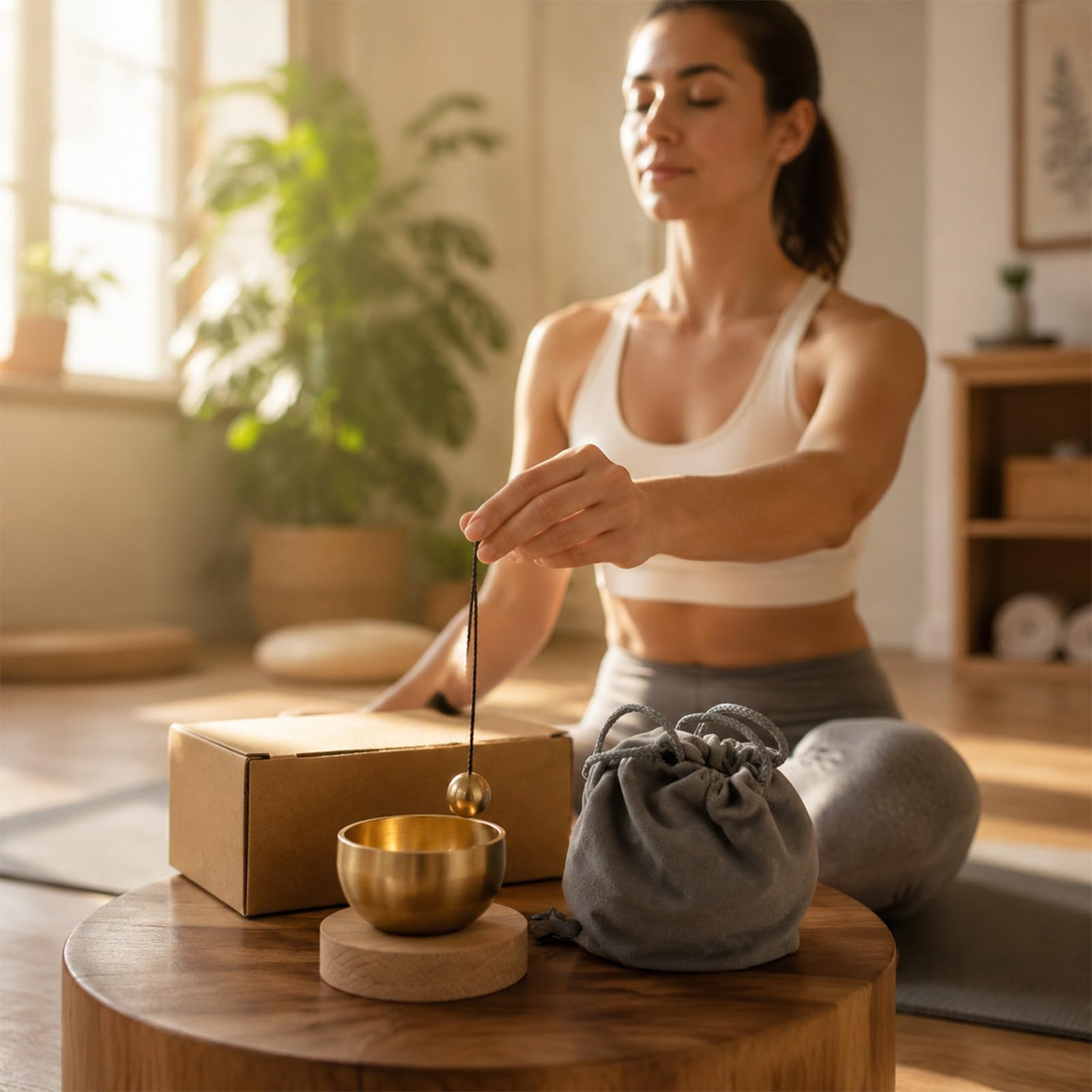 Mini Singing Bowl Set,Portable Brass Meditation Sound Bowl for Yoga