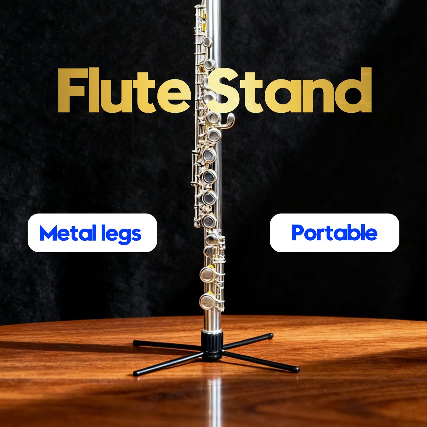Dowite Flute Stand – Compact & Durable 4-Leg Design for Flute, Lightweight and Stable, Ideal for Home & On-the-Go Use