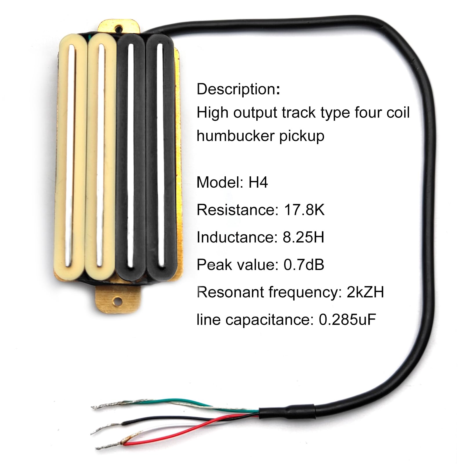 SAPHUE 2-Dual Blade Electric Guitar High Output Track Type Four Coil Humbucker Pickup Zebra