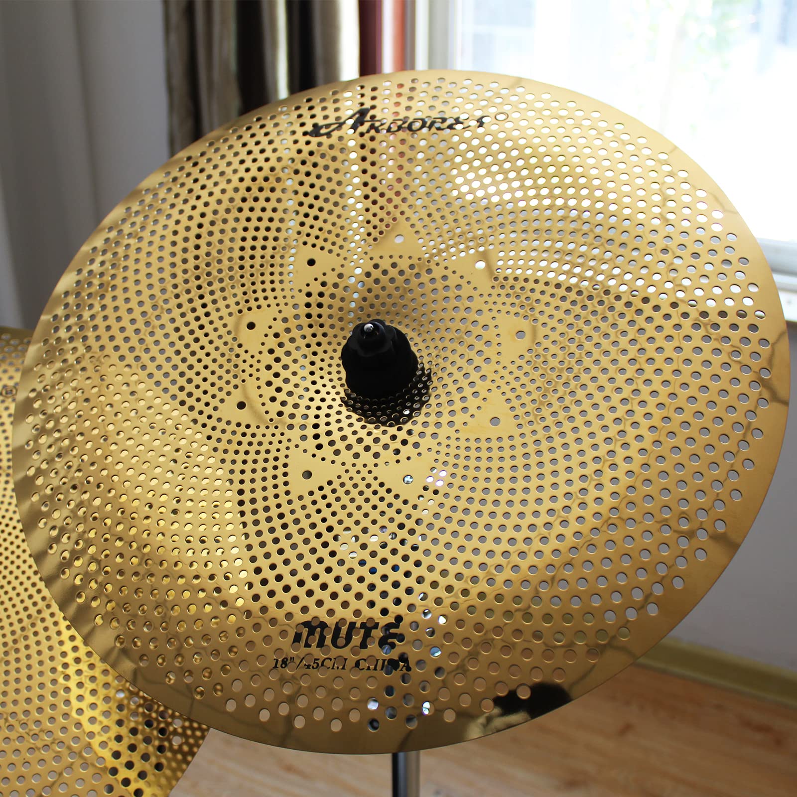 Arborea Low Volume Cymbal 18″ China Mute Golden Drum Cymbal For Practice