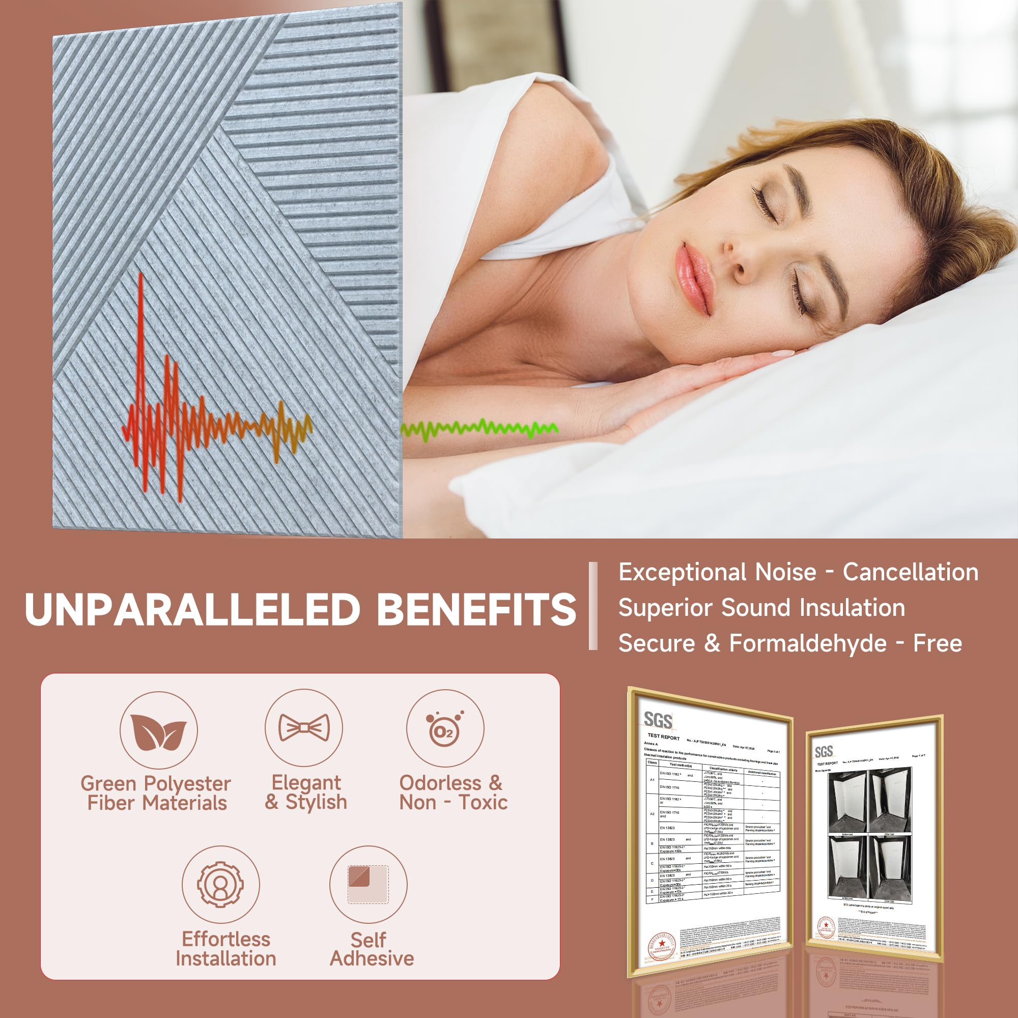 TO-TH Sound Proofing Panels Self-Adhesive Acoustic Panel 6Pack, Silver Grey
