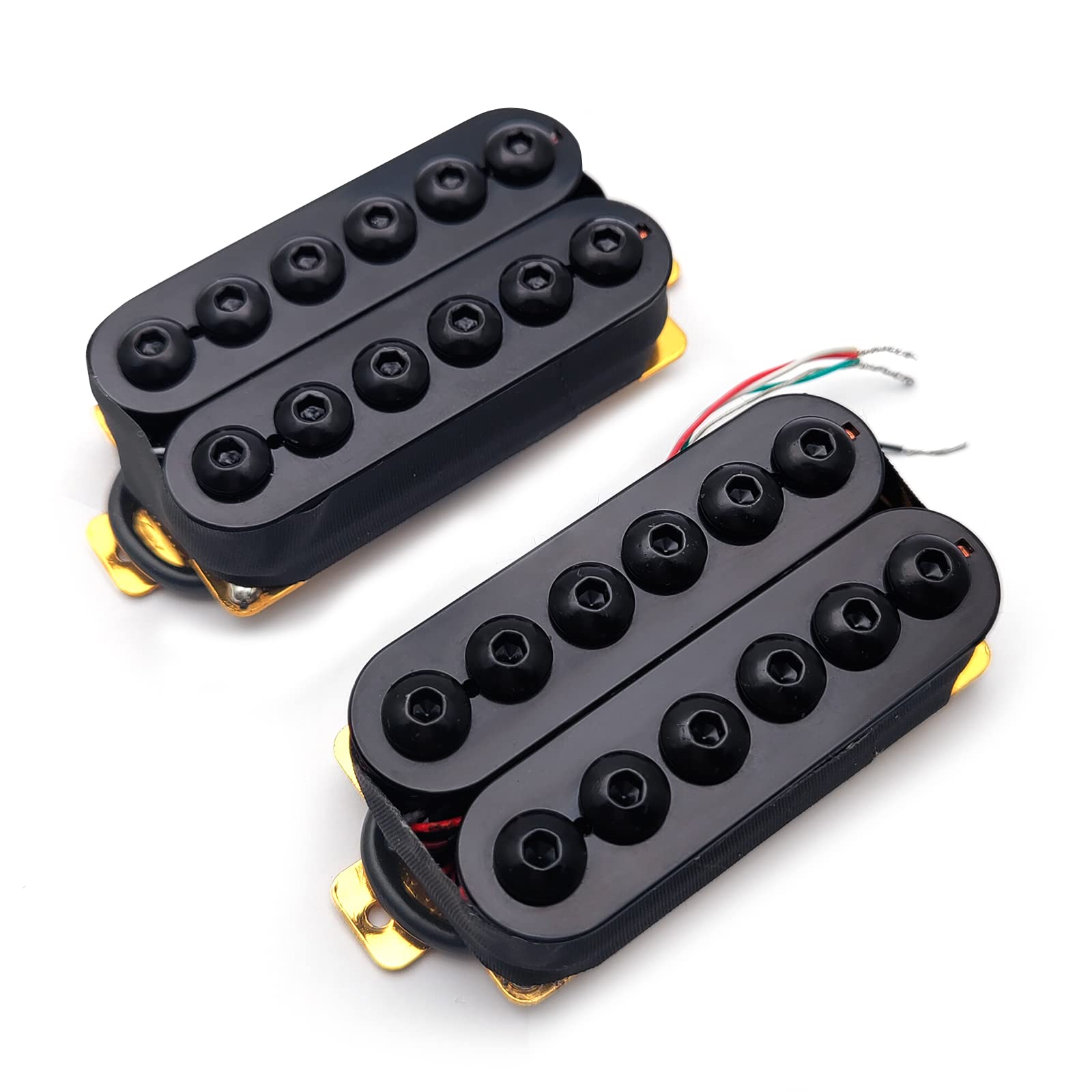 SAPHUE Adjustable Metal Double Coil Electric Guitar Pickups Humbucker Punk Neck/Bridge Pickup (Black)