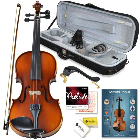 Bunnel Pupil Violin Outfit 1/4 Size Clearance By Kennedy Violins – Carrying Case and Accessories Included – Solid Maple Wood and Ebony Fittings RB300