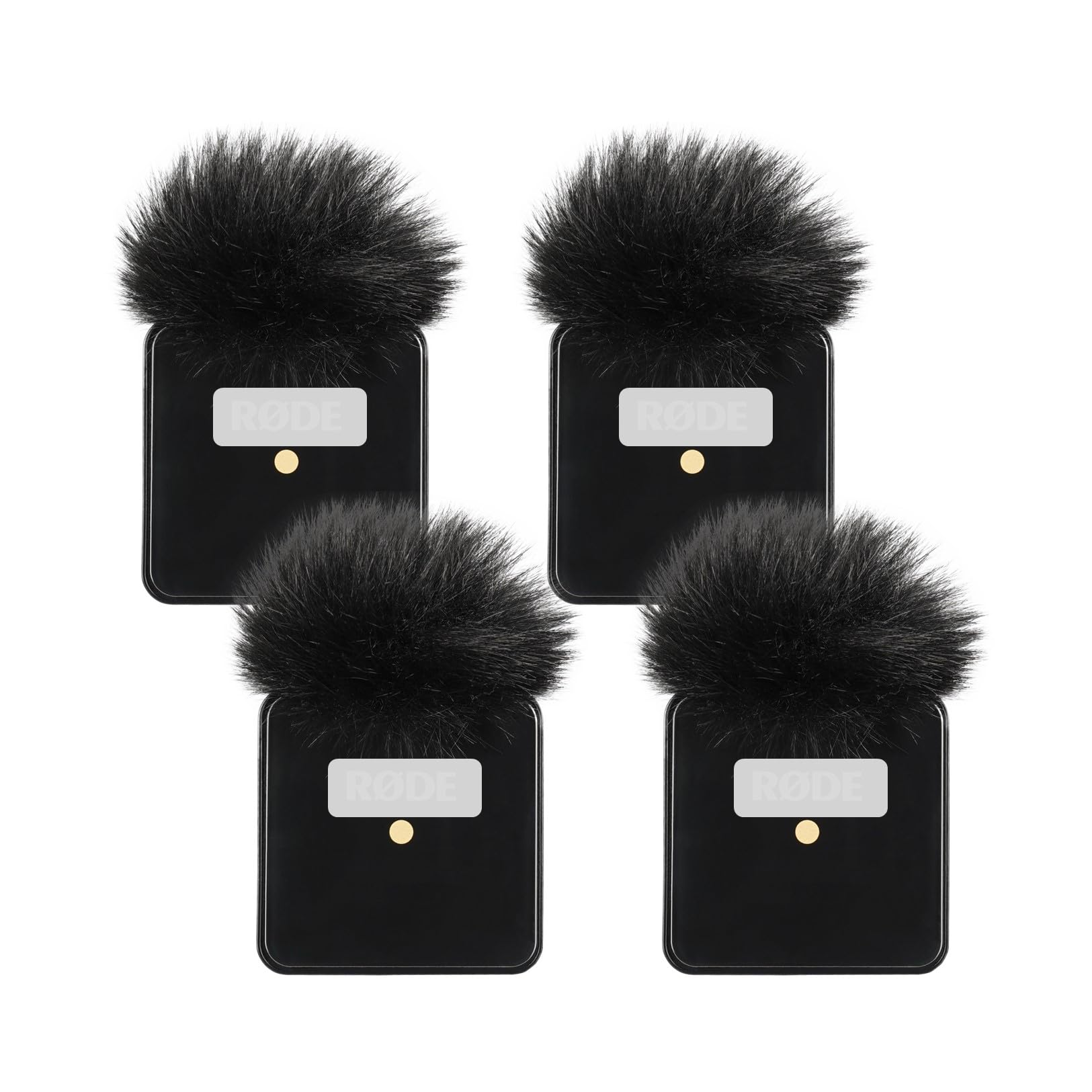 PhantAccy 4PCS Windscreen/Pop Filter for Rode Wireless Go I (1st Gen) Microphones – Furry Mic Cover for Wind & Ambient Noise Reduction (Rode Wireless Go I, Black)