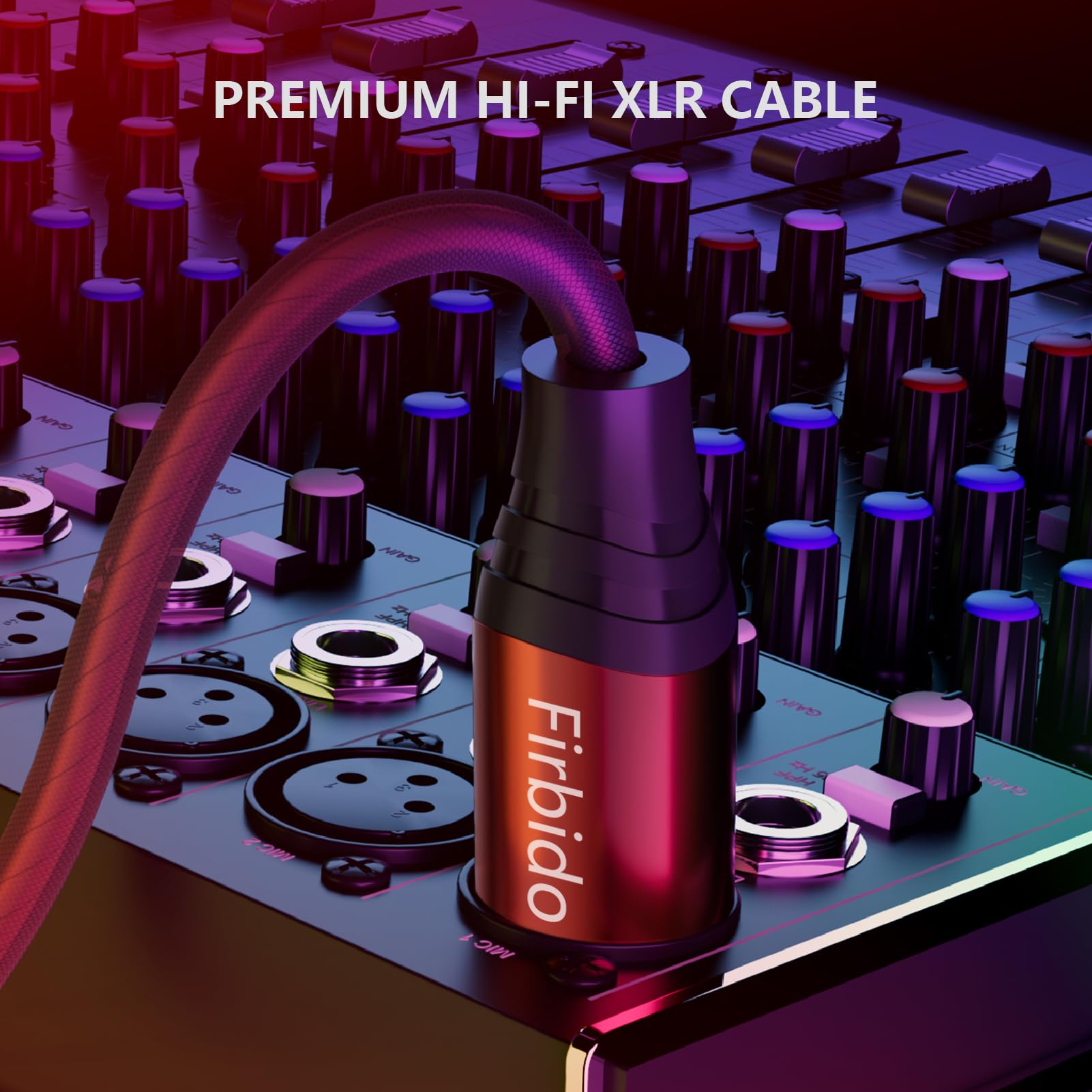 Firbido XLR Cable 6.6 FT, Balanced XLR Microphone Cable 3 Pin Mic Cable DMX Cable for Amplifier, Mixer, Shure SM/Shotguns Microphones, Speaker Systems