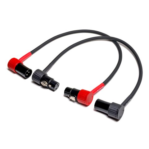 WJSTN 3-Pin Female Right Angle XLR to 3-Pin Male Right Angle XLR Cable 100° Adjustable, Professional Audio Balanced Interconnect for Microphones, Mixers, Speakers -, 2-Pack (1Feet)