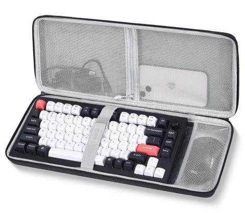 84-Key Keyboard Case, 75% Gaming Hard Shell Travel Carrying Bag for AULA F75 Pro/ F75, Kisnt KN85, Keychron K2, Redragon K673 PRO, Keyboard and Mouse Combo Case