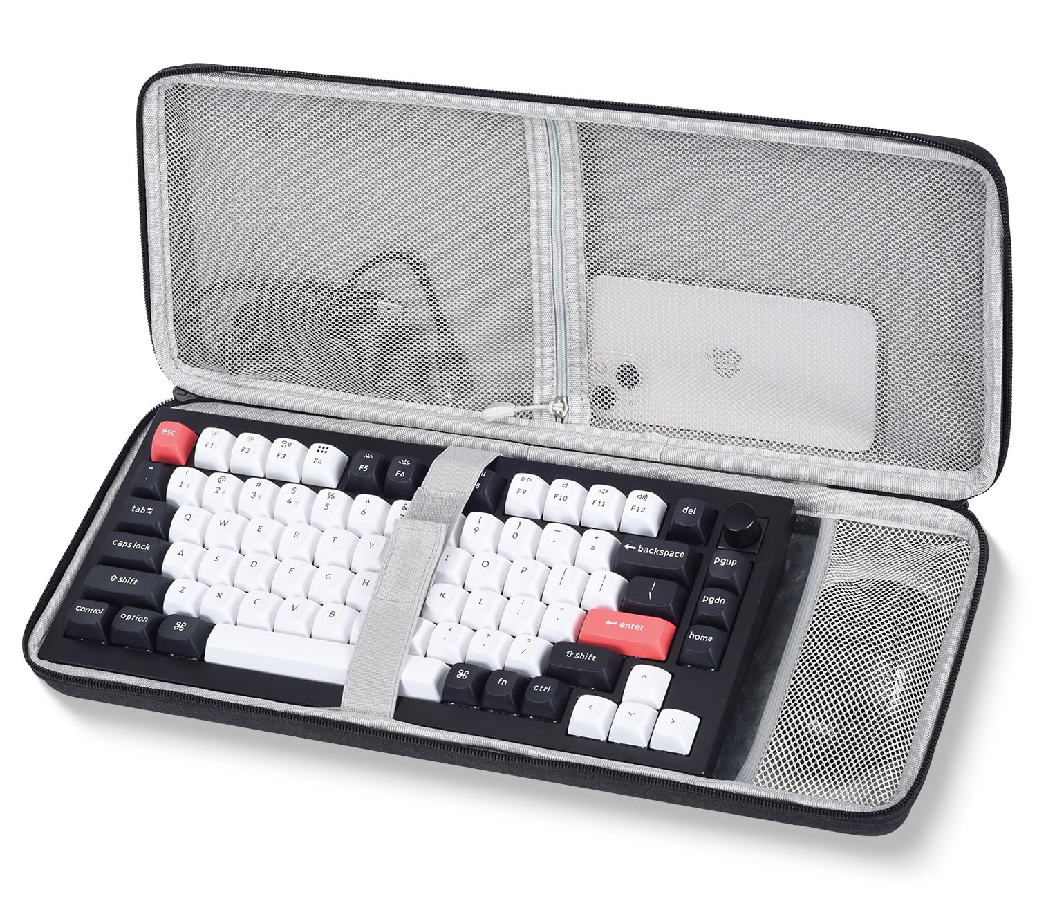 84-Key Keyboard Case, 75% Gaming Hard Shell Travel Carrying Bag for AULA F75 Pro/ F75, Kisnt KN85, Keychron K2, Redragon K673 PRO, Keyboard and Mouse Combo Case