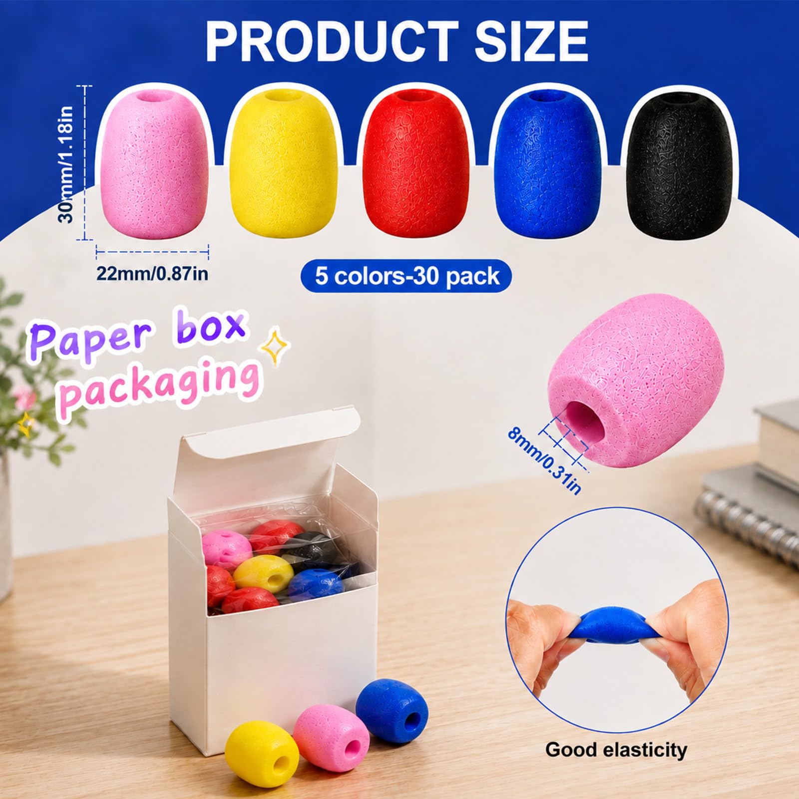Juexica 30 Pcs Windscreen Foam Compatible with Most Small Microphones