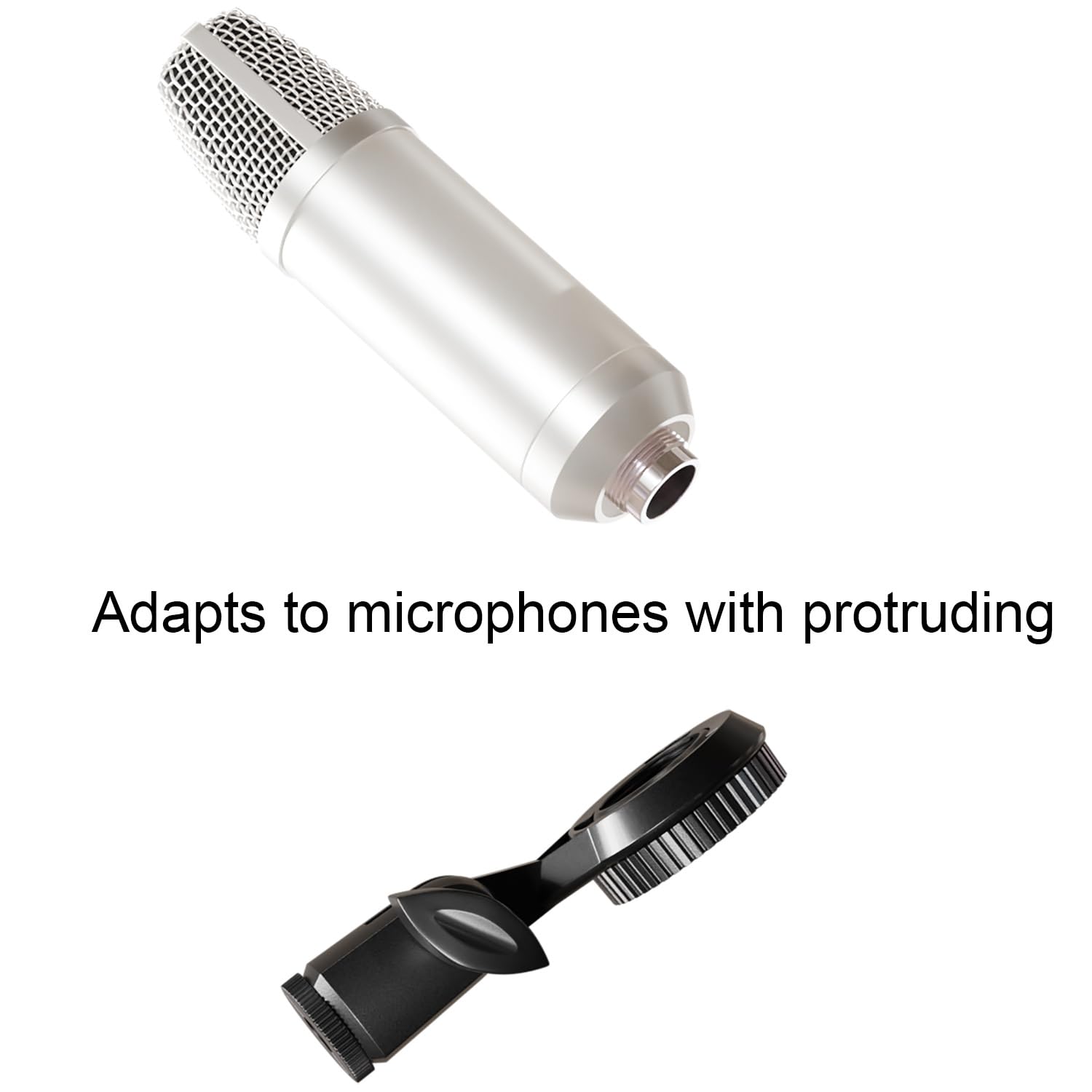 LUORNG Condenser Microphone Holder Standard Interface Thread Compatible with Stand Devices With 3/8 Conversion Nut Short Video Mic Clip Ferrule For 0.9-inch Portable Shockproof Microphone Stands