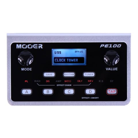 MOOER PE100 Portable Depstop Guitar Multi Effects Headphone Amp Pedal Practice Tool with Drum Machine, TAP Tempo