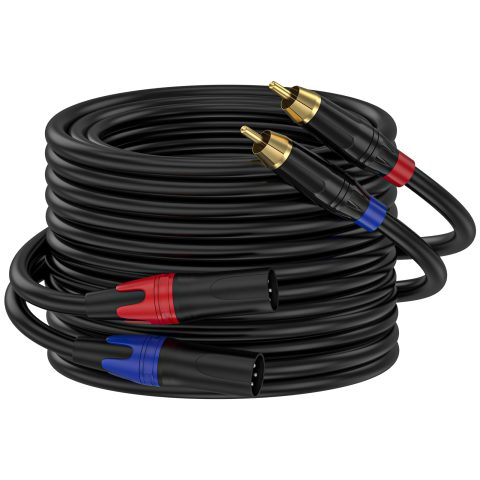ZTOXLR 25ft RCA to XLR Cable – 4N OFC, Dual RCA Male to Dual XLR Male, HiFi Audio, Amplifier, Mixer, Microphone