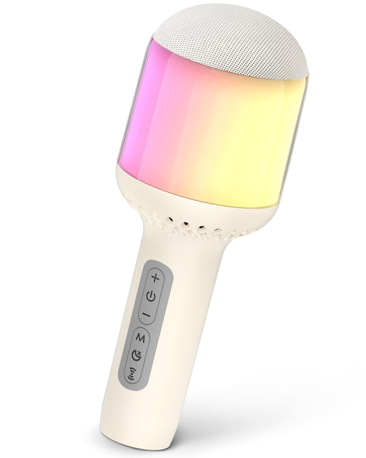 Wireless Bluetooth Karaoke Microphone with Dynamic Lights, Portable Handheld Mic, 6 Sound Effects, 10H Battery, Perfect for Kids Singing, Home Parties, Duet – Gift Idea, Works with All Smartphones
