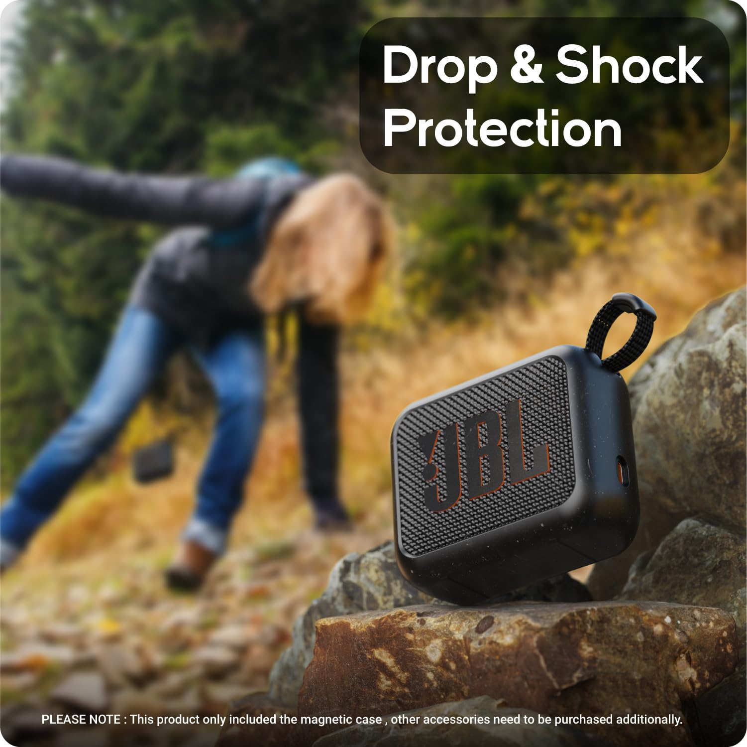 Magnetic Silicone Case for JBL GO 4 – Shockproof Protective Cover with Precision Fit, Anti-Slip Design & Easy Access to Buttons