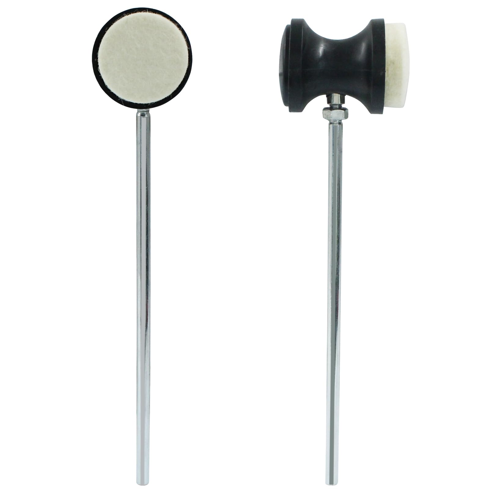 Seimneire 2 Pack Black Double Kick Bass Drum Pedal Beater Mallet