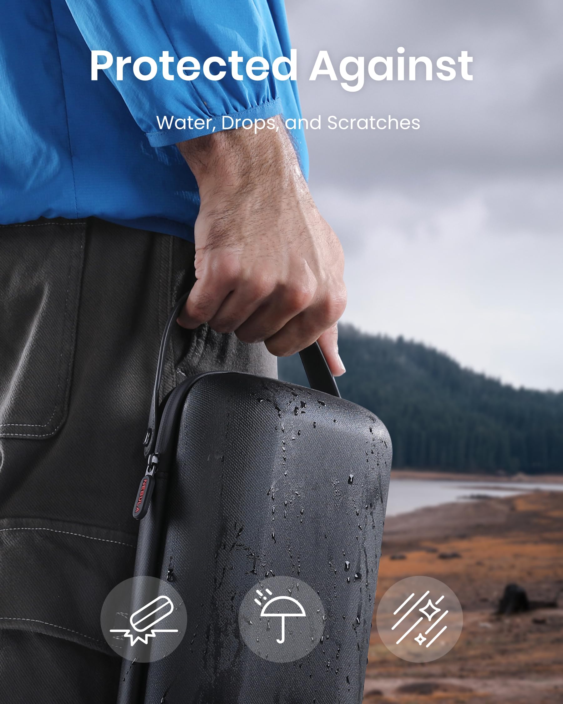 NEBULA Capsule 3 Official All-in-One Travel Case(not for Capsule 3 Laser), Customized for Capsule 3, Adapter, Remote Control, Cables and Stand, Waterproof and Protective Polyester.