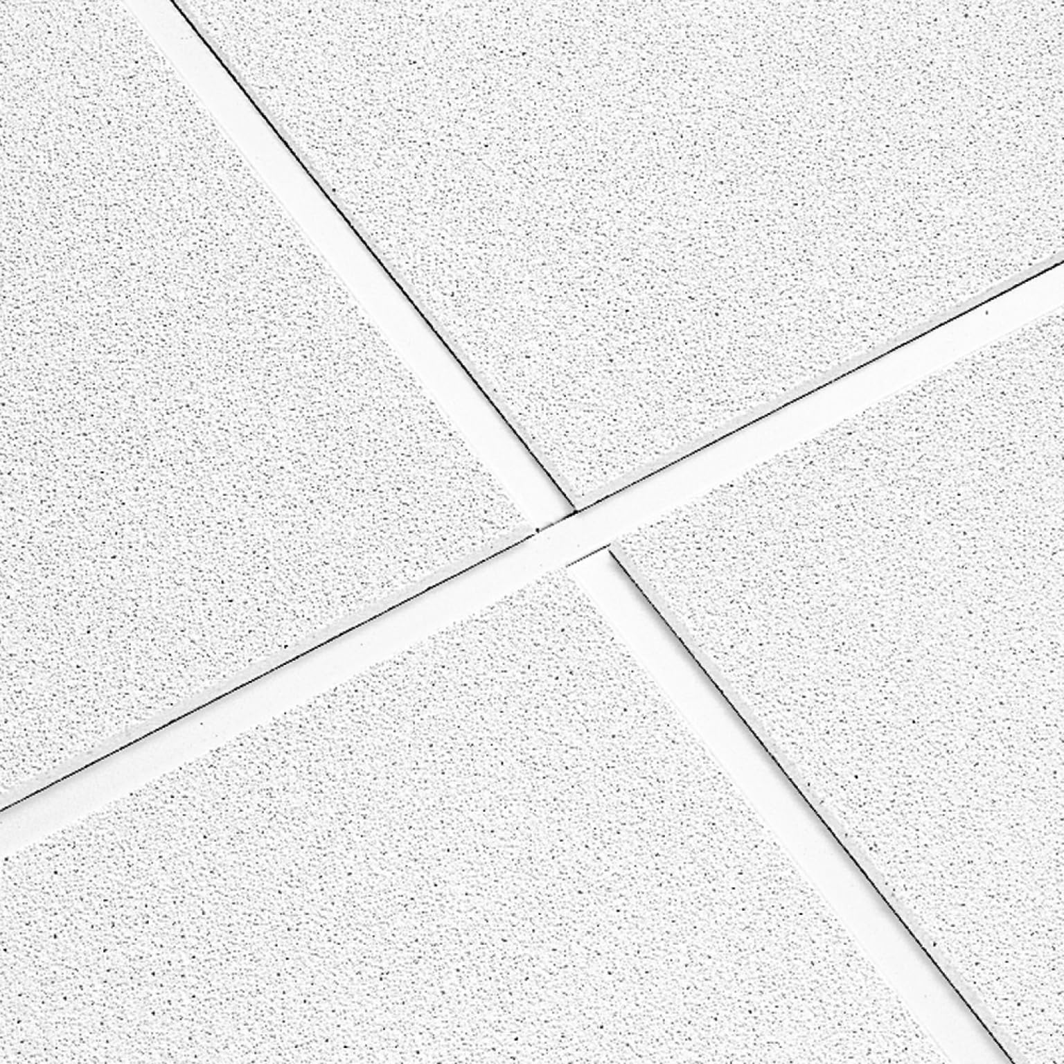 Armstrong 2×4 Ceiling Tiles – 10 pcs White; Acoustic Ceilings for Suspended Ceiling Grid; Dune Second Look 2712