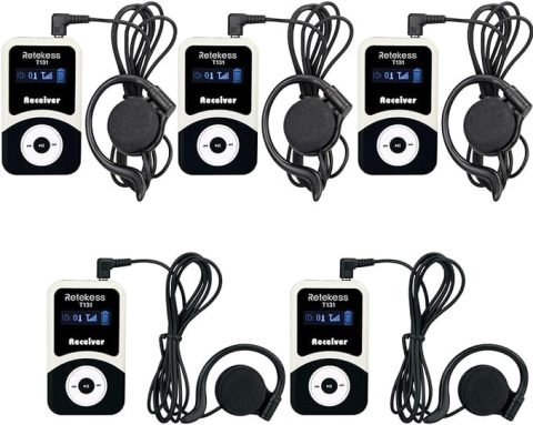 Retekess T131 Tour Guide Headsets Receiver, Church Translation System