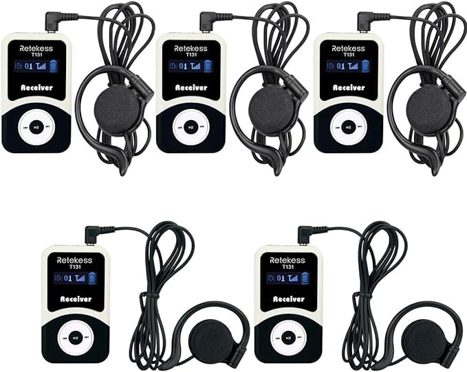 Retekess T131 Tour Guide Headsets Receiver, Church Translation System