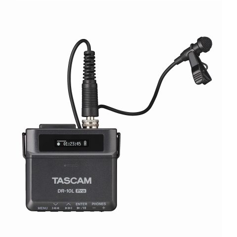 TASCAM DR-10L Pro Field Recorder with Lavalier Microphone and 32-bit Float Recording for Audio for Video — Supports 512GB microSDXC and LTC Jam Sync for Seamless Timecode Synchronization