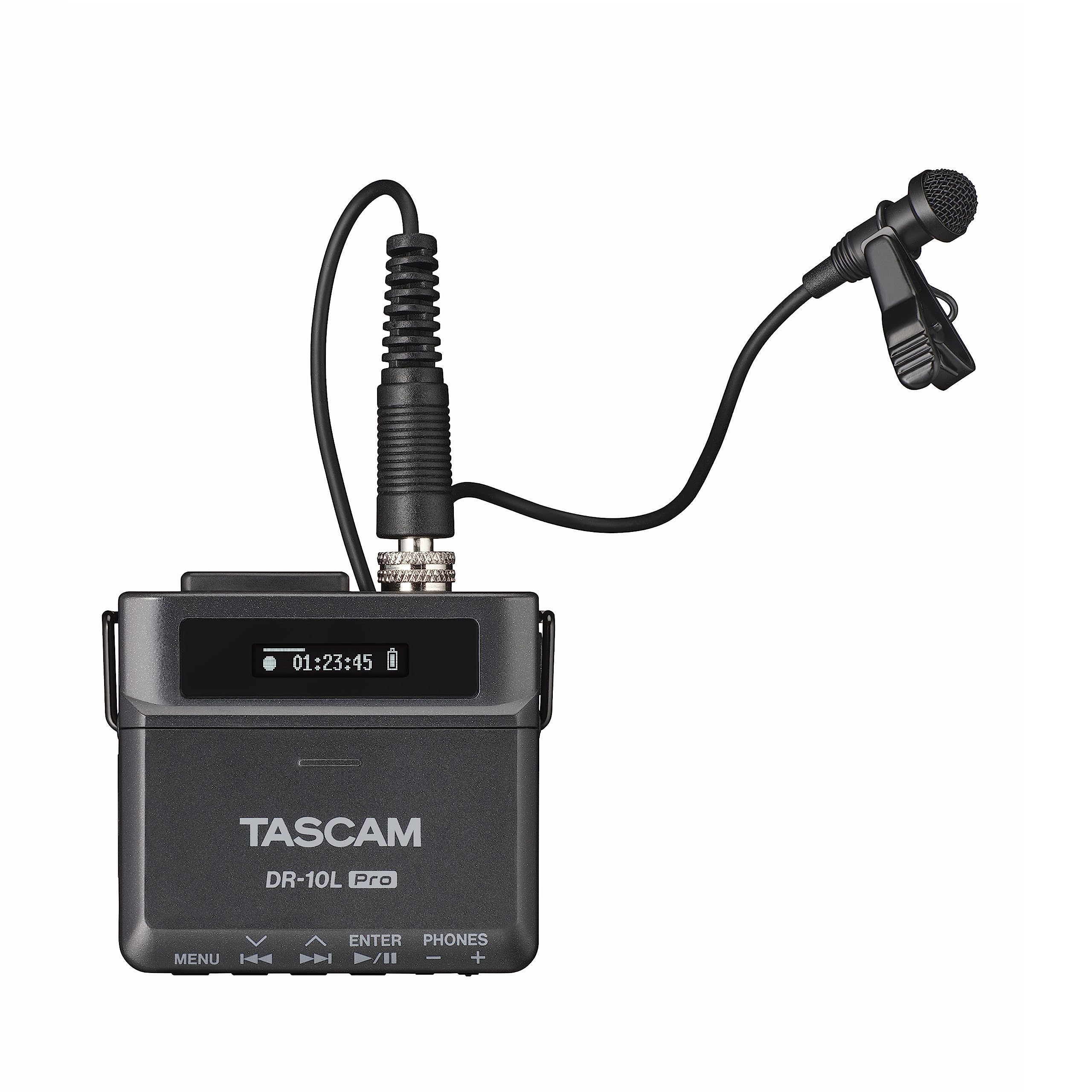 TASCAM DR-10L Pro Field Recorder with Lavalier Microphone and 32-bit Float Recording for Audio for Video — Supports 512GB microSDXC and LTC Jam Sync for Seamless Timecode Synchronization