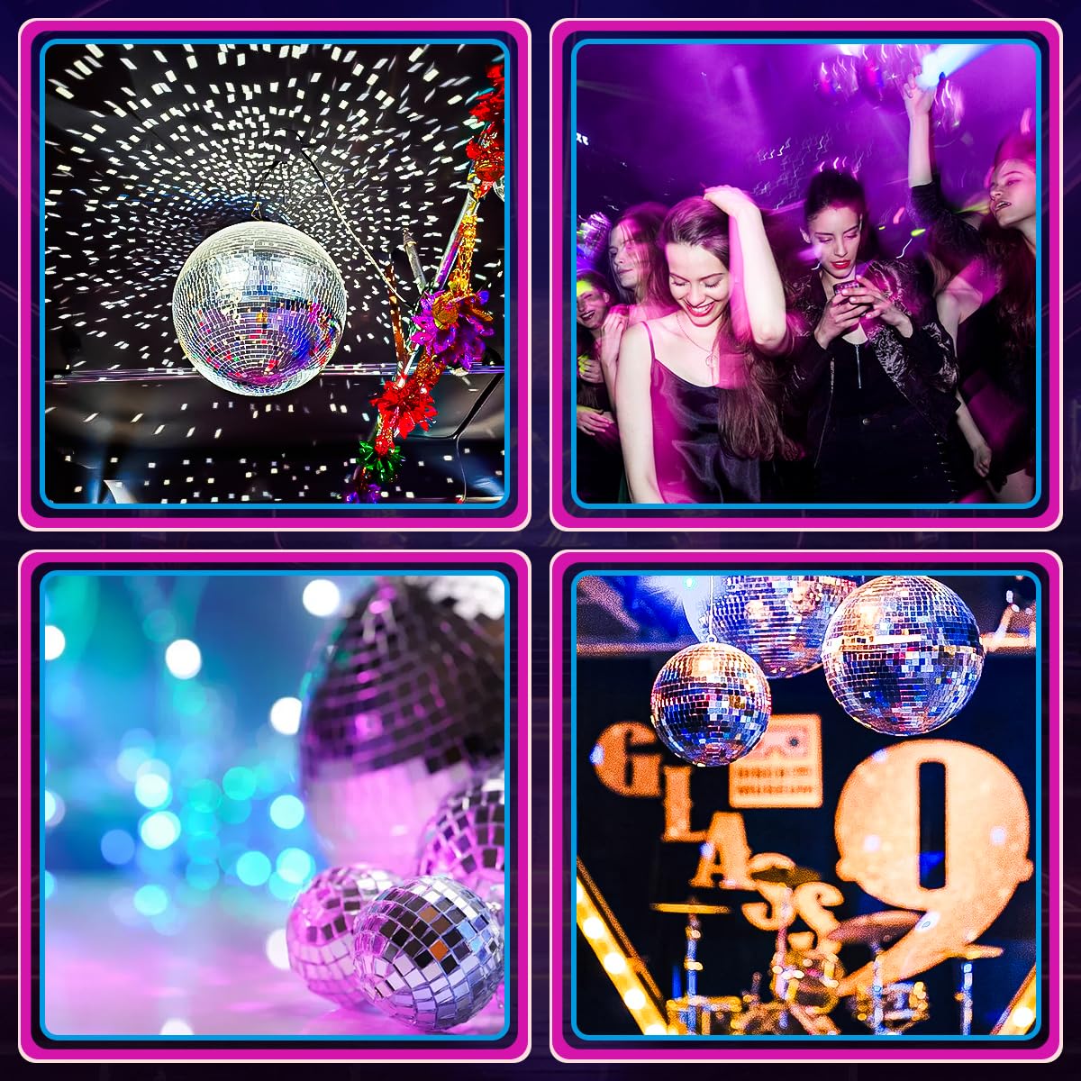 Kepfire 17pcs Hanging Gold Disco Ball,Mirror Balls for Party Decor