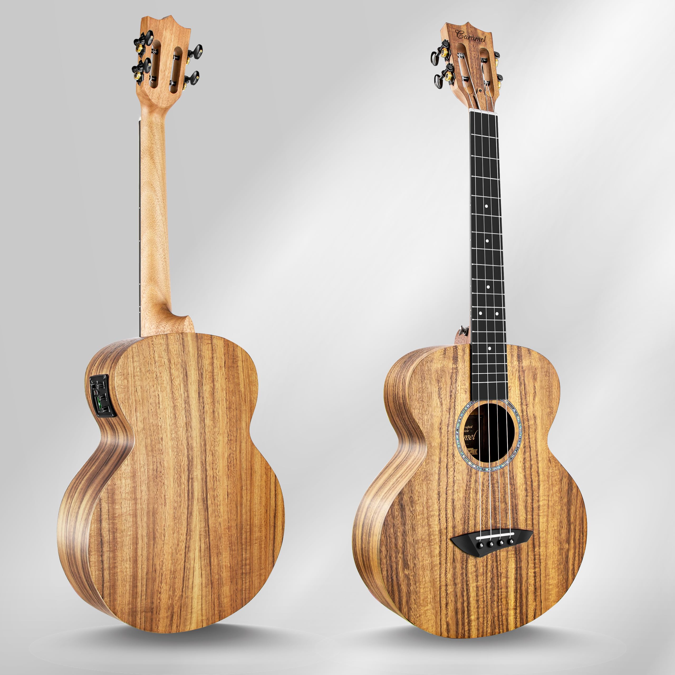 Left Handed – Caramel BLM27 Acacia Baritone Acoustic & Electric Ukulele