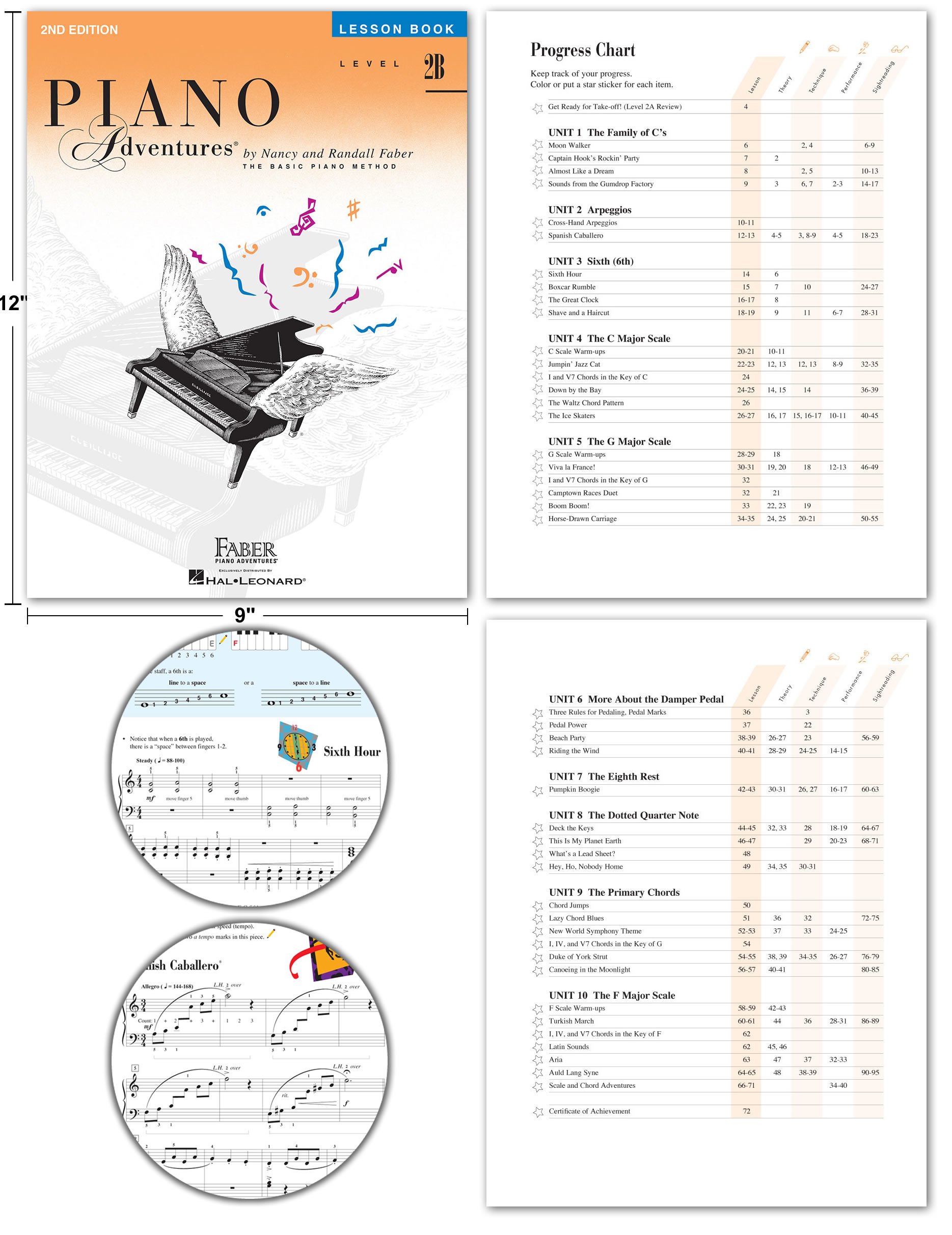 Piano Adventures Level 2B Learning Set By Nancy Faber – Lesson, Theory, Performance, Technique & Artistry Books & Juliet Music Piano Keys 88/61/54/49 Full Set Removable Sticker