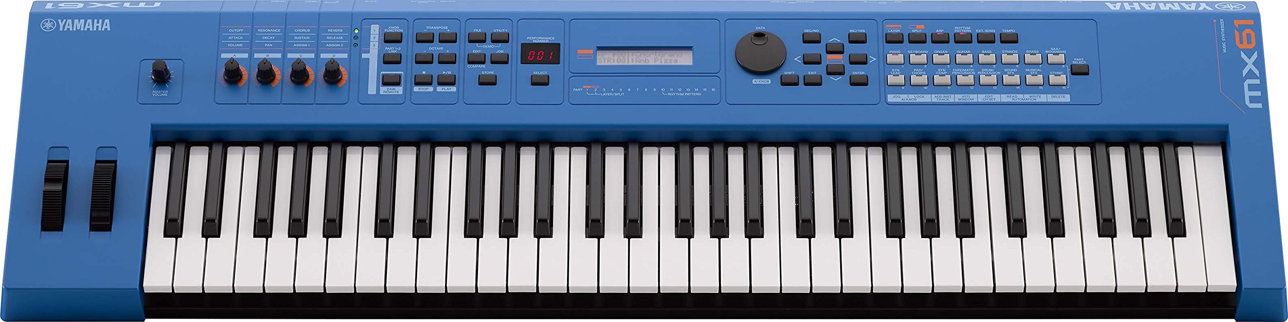 Yamaha MX61 Music Production Synthesizer, Blue