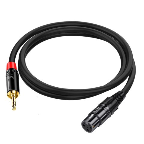 RedYutou XLR to 3.5mm Adapter Cable, XLR Female to .3.5mm (1/8 inch) Stereo Microphone Cable Connector (3FT) Black