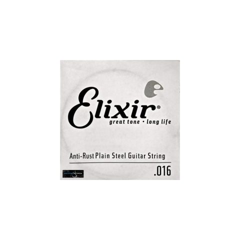 Elixir, Acoustic/Electric Guitar Strings, Anti-Rust Plain Steel, Single 16