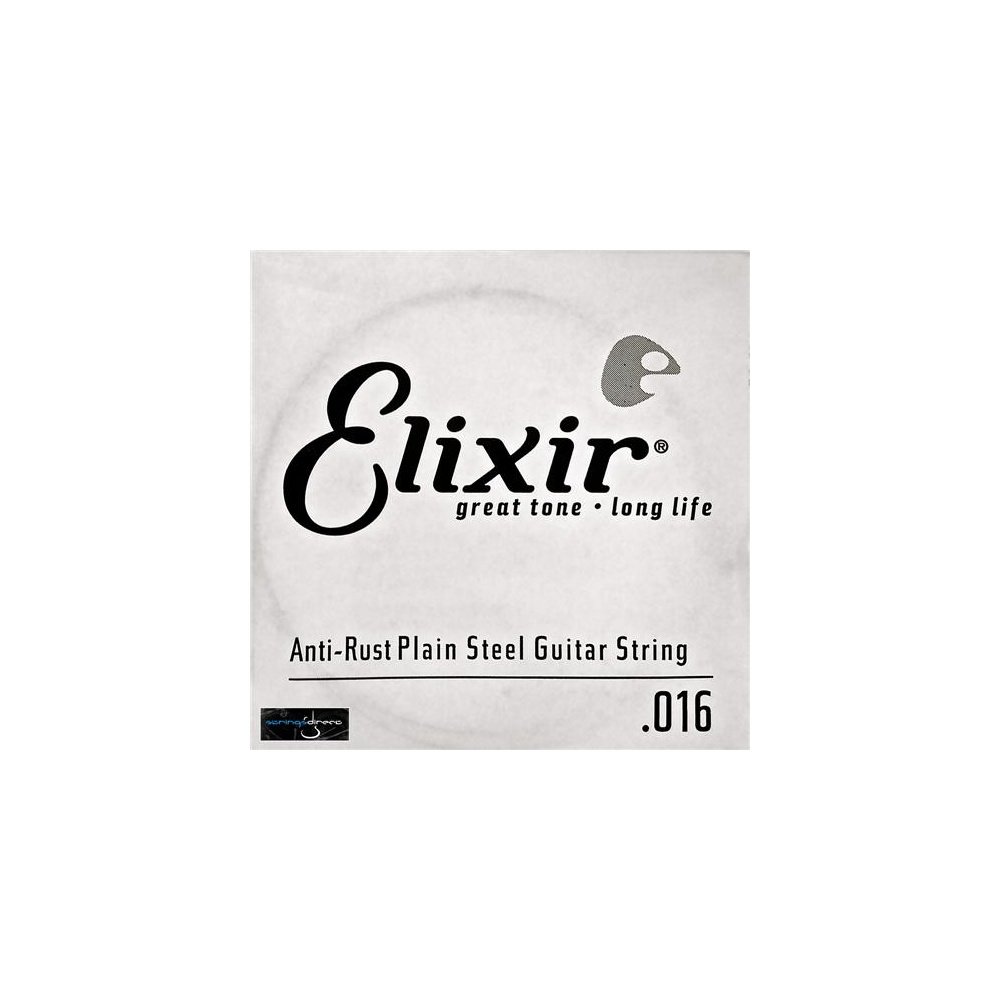 Elixir, Acoustic/Electric Guitar Strings, Anti-Rust Plain Steel, Single 16