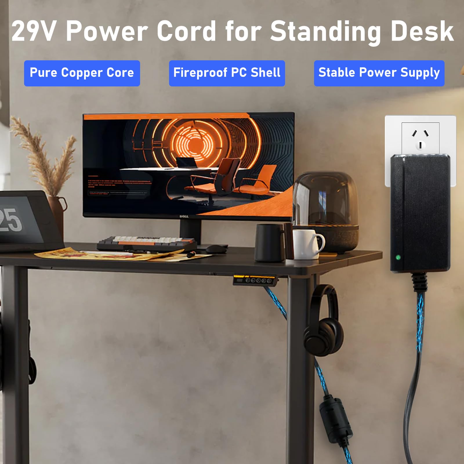 29V Adjustable Desk Power Supply Cord for Claiks P1.01.001 P101001