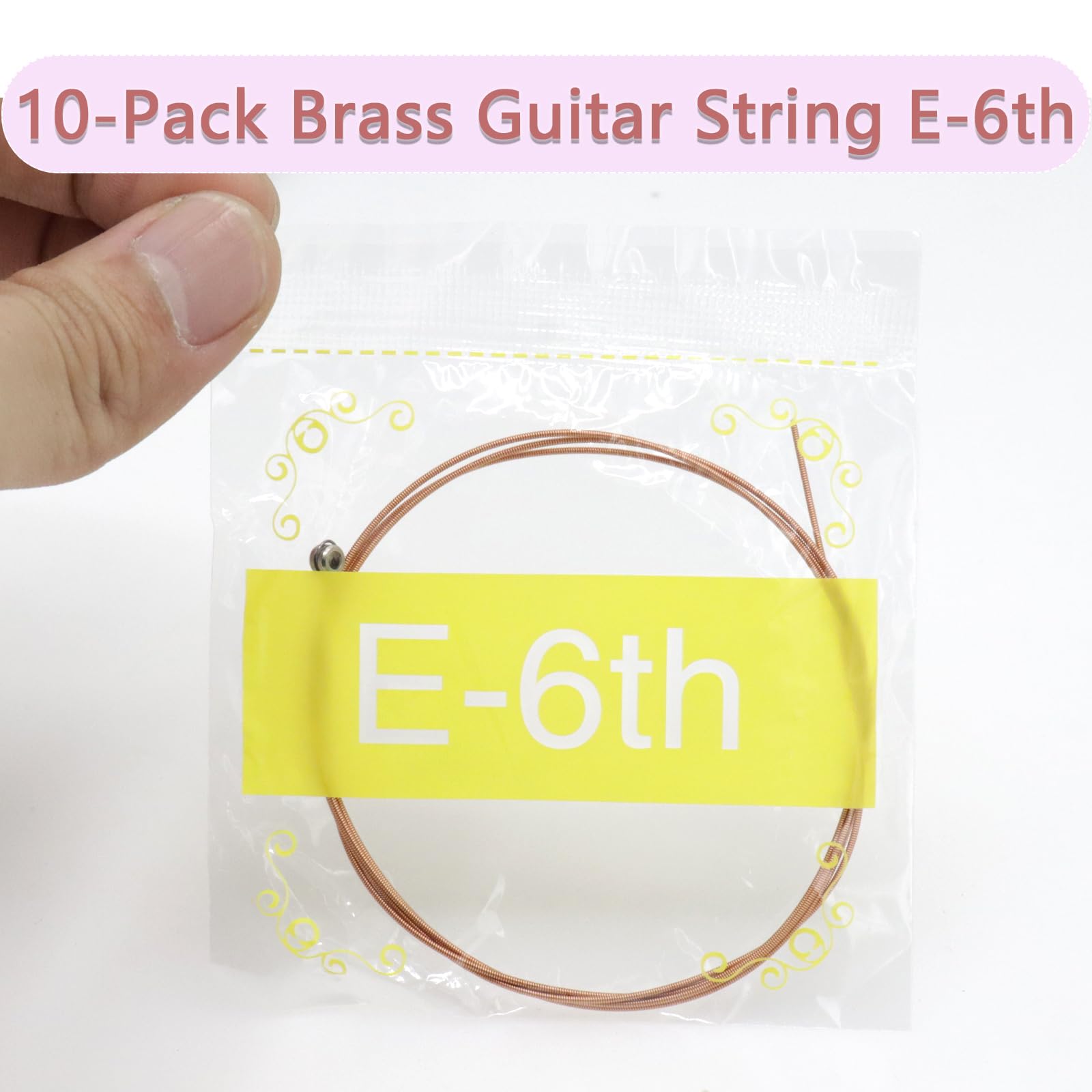 Cheerock 10-Pack Low E Single Strings Light Tension for Acoustic Guitar