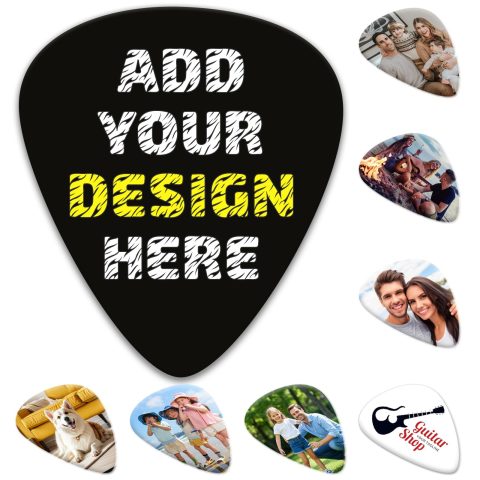 Custom Guitar Picks 6 Pack, Personalized Guitar Picks Double-Sided Printing, Design Your Own Customized plectrum for Electric Guitar, Bass, Ukulele Accessories Gifts for Men Women (0.96mm)