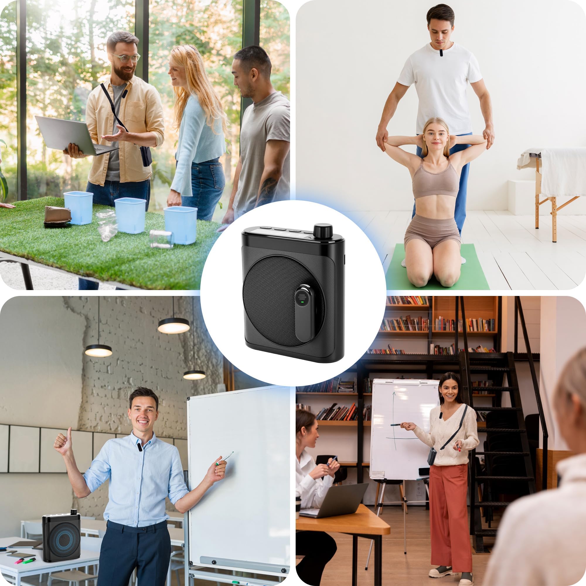Sunnymark Voice Amplifier for Teachers with 2 Magnetic Wireless Microphones